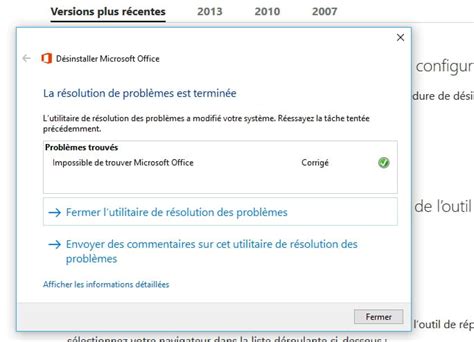 Supprimer Microsoft Office Windows R Solu