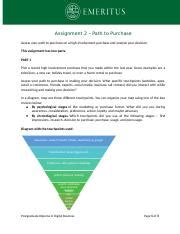 Pgddb Assignment Path To Purchase Template Docx Assignment Path