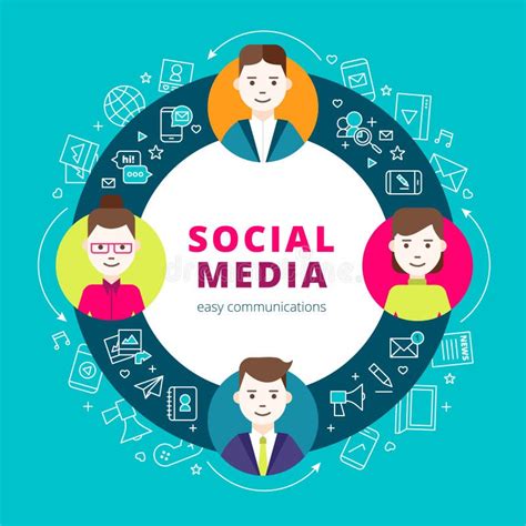 Social Media Group Of People Stock Vector Illustration Of Media