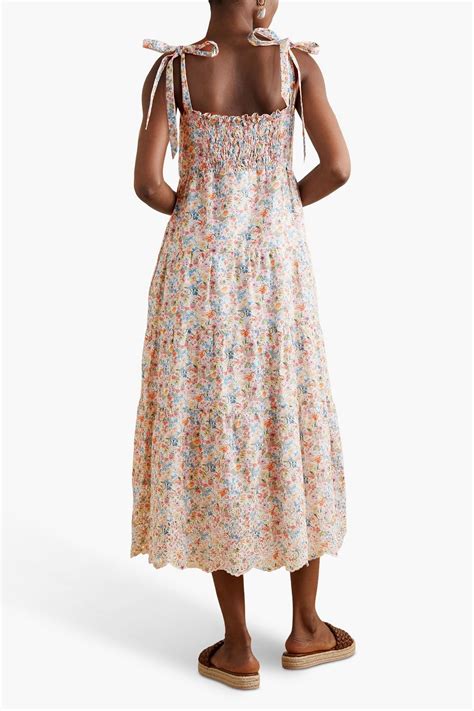 Erdem Georgia Floral Print Broderie Anglaise Linen And Cotton Blend