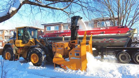 Sunny Day Snow Removal In Montreal January Winter Canada K