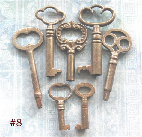 Antique Lock Key Mixed Lot Of Vintage Goth Gunmetal By Foundlings