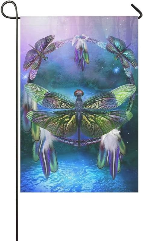 Amazon.com : YIBN Dragonfly Garden Flag 12.5 x 18 inches banner home ...