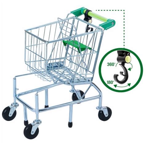 Teamson Kids Metal Supermarket Happy Shopping Cart, Green TK-M00002, 1 ...