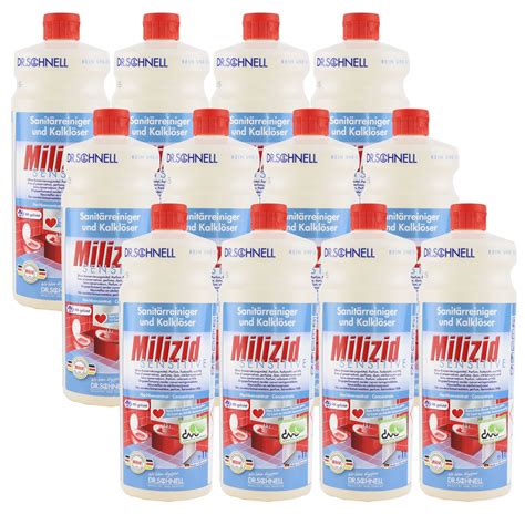 Dr Schnell Milizid Sensitive 12 x 1 Liter Sanitärreiniger ohne Duft