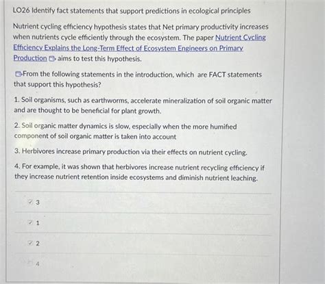 Solved LO26 Identify Fact Statements That Support Chegg