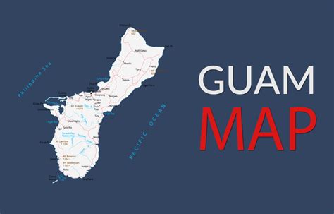 Detailed Political And Relief Map Of Guam With Roads Cities And Images