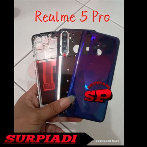 Jual Back Casing Kesing Housing Realme 5 Pro Fullset Tulang Bezel