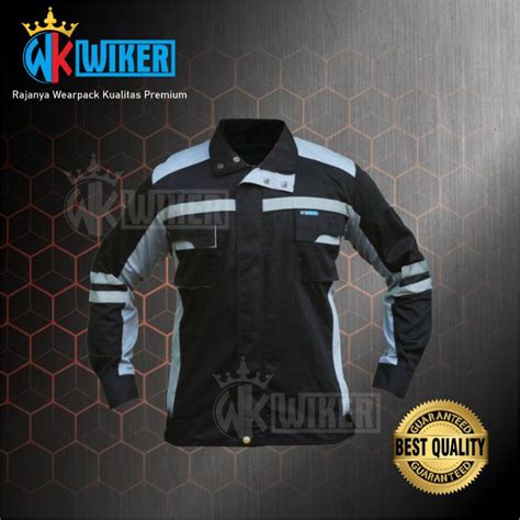 Jual Wearpack Safety Semi Jaket Hitam Abu Abu Baju Proyek Merk Wiker