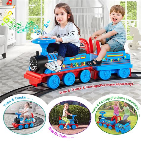 Joyldias 6v Electric Ride On Train For Kids Curved Tracks Songs