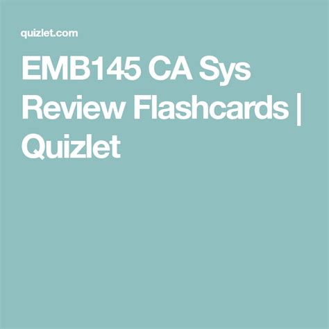 EMB145 CA Sys Review Flashcards Quizlet Flight Training Reviews