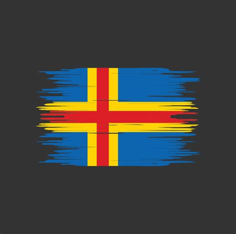 Aland Islands Flag Brush Stroke National Flag Vector Art At