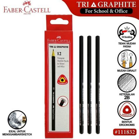 Jual Tri Graphite Pencil 2B Faber Castell Pensil Segitiga Faber