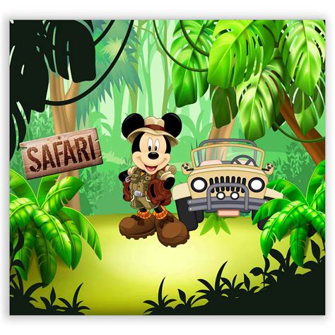 Painel Quadrado Mickey Safari Sublimado 3D Sublitex painéis