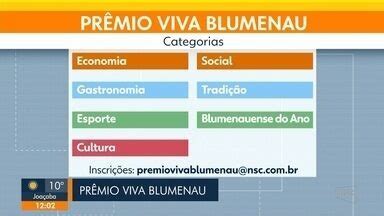 Jornal do Almoço SC Blumenau Sete categorias fazem parte do