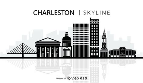 Charleston City Skyline Silhouette Vector Download