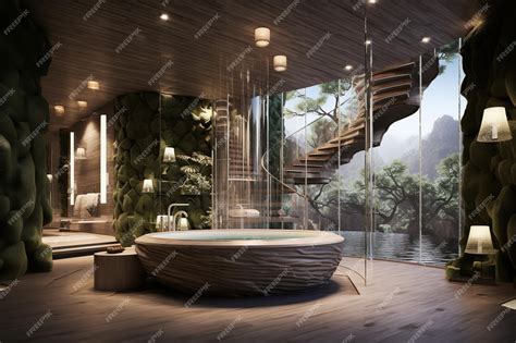 Premium AI Image | Luxury Bathroom Spa Features Interior Design