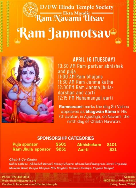 Ram Janmotsav Dfw Hindu Temple Society