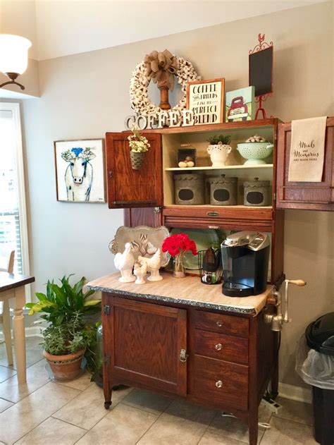 This Hoosier Cabinet Was Closed With No Decor She Bought This To Use