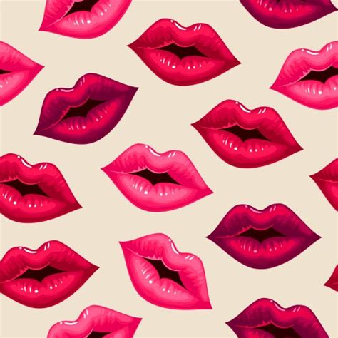 Seamless Pattern With Sexy Red Lips Royalty Free Vector