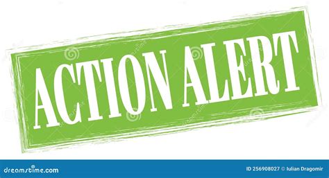 Action Alert Text Written On Green Stamp Sign Stock Illustration