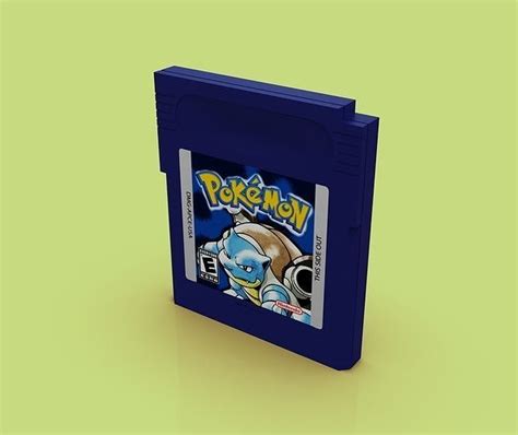 Pokemon Blue Cartridge 3d Model Cgtrader