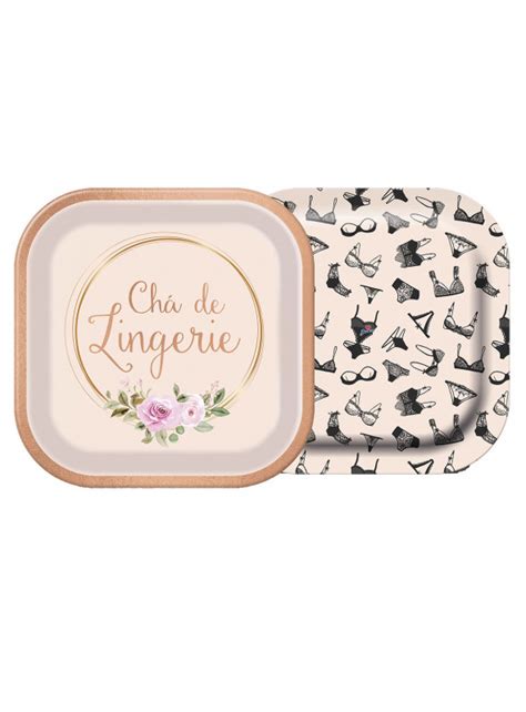 Prato De Papel Quadrado Ch De Lingerie Cm Junco Unidades