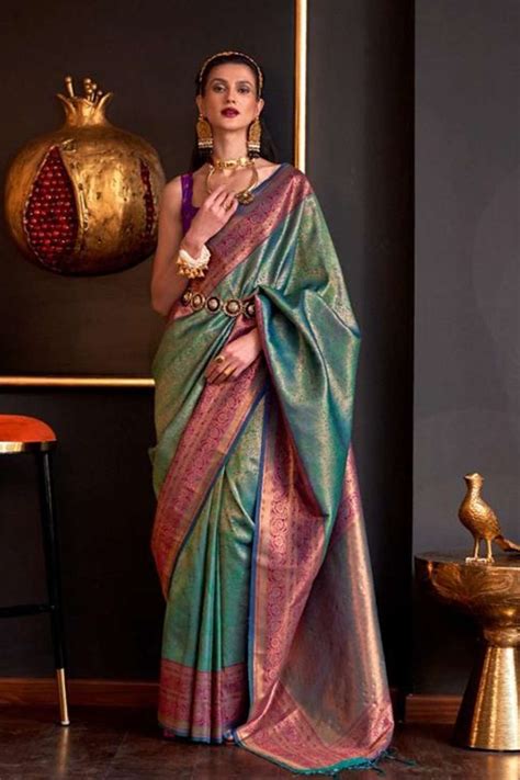 Rajtex Kamiya Silk Chaap Handloom Weaving Silk Sarees