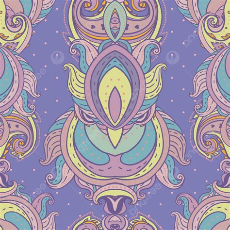 Colorful Indian Floral Paisley Seamless Pattern Boho Style Vector