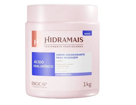 Creme Para Massagem Acido Hialuronico 1kg Hidramais Medic Luvas