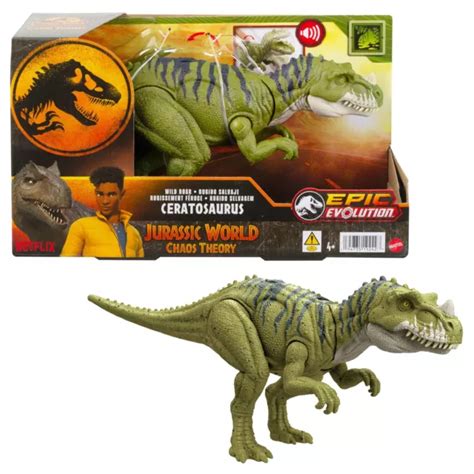 MATTEL JURASSIC WORLD Chaos Theory Netflix Wild Roar Ceratosaurus