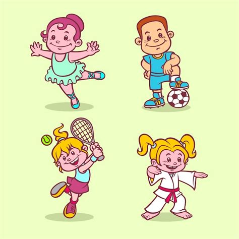 Premium Vector | Kids sport hobbies