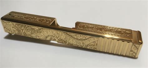 Custom Deep Laser Engraved 24k Gold Plated Glock 19 Slide Gen 3 G19 Dragon Ebay