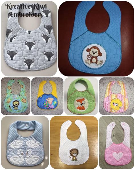 In The Hoop Baby Bib Baby Bibs Quilting Projects Kiwi Embroidery