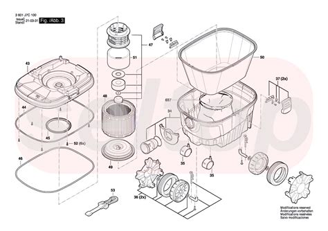 Запчасти для пылесоса промышленного BOSCH GAS 12-25 PL (3601J7C100 ...