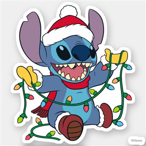 Stitch Christmas Lights Sticker Zazzle Disney Stich Lilo Stitch