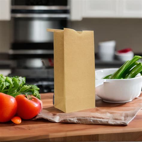 Recycled Tin Tie Block Bottom SOS Kraft Paper Bag For Organic FOOD From