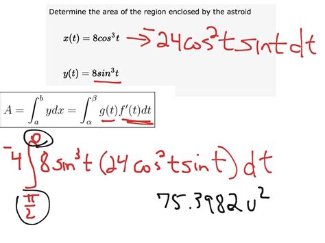 Parametric Area Math Calculus Integrals Ap Calc Area And Volume