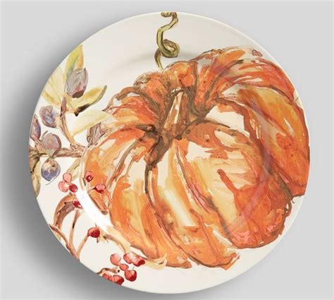 Harvest Pumpkin Stoneware Dinner Plates Set Of 4 Dinner Plates