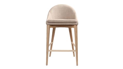 Tabourets De Bar Scandinaves En Tissu Beige Et Fr Ne Massif H Cm Lot