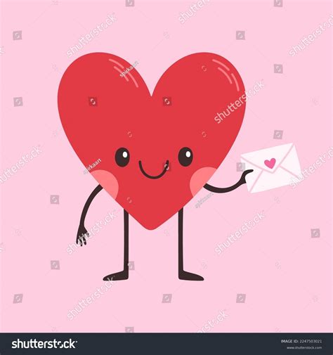 Cartoon Heart Character Cute Love Symbol Stock Vector Royalty Free