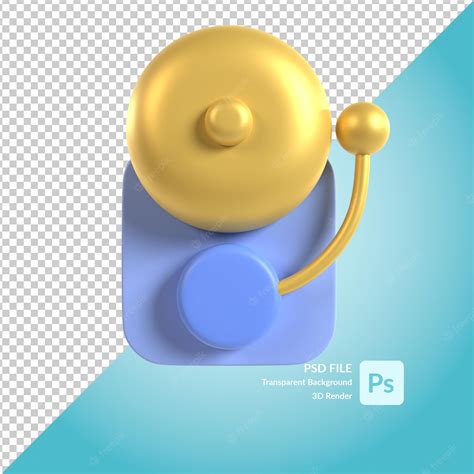 Premium Psd School Bell 3d Illustration Rendering