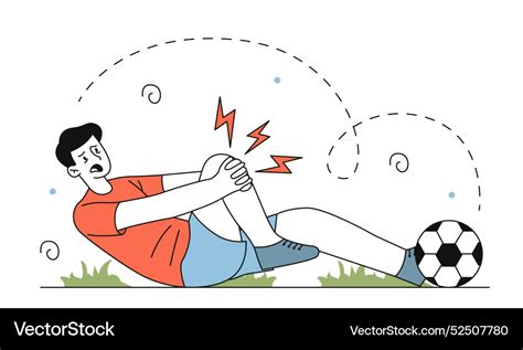 Injured Football Player Man Sits And Holds His Vector Image