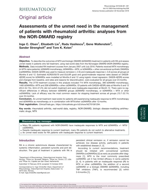 Pdf Assessments Of The Unmet Need In The Management Of Patients With