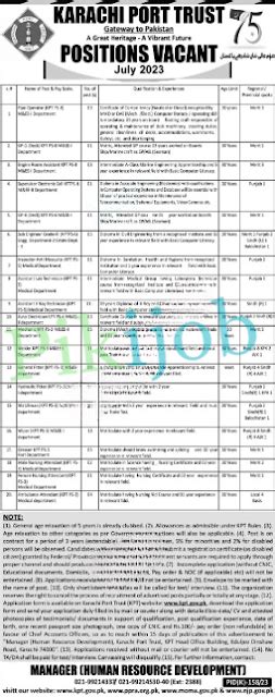 KPT Karachi Port Trust 2023 Jobs Apply Online