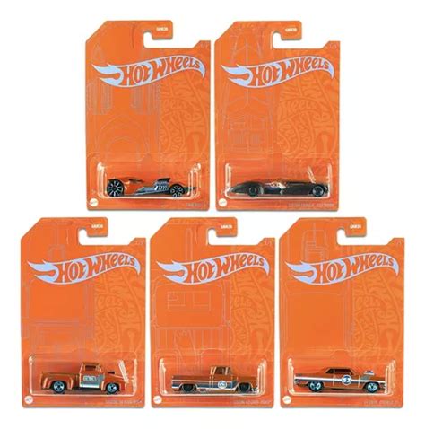 Hot Wheels 53 Anos Série Laranja E Azul Set C 5 Minis Mattel Parcelamento sem juros