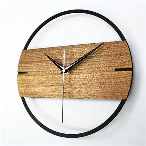 Vintage Wanduhr Einfache Moderne Design Holz Uhren für Schlafzimmer 3D