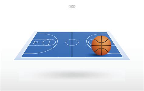 Basketball ball and basketball court background with line court pattern ...