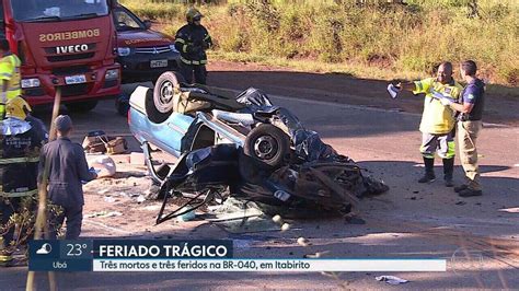 Três pessoas morrem em acidente na BR 040 na altura de Itabirito MG2