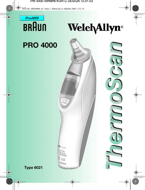 Braun Pro4000 Thermoscan Operator Manual Manualzz